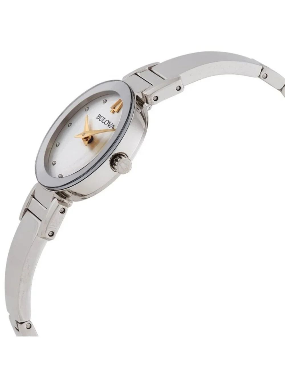 NWT Bulova Modern Quartz Diamond Silver Dial Ladies Watch